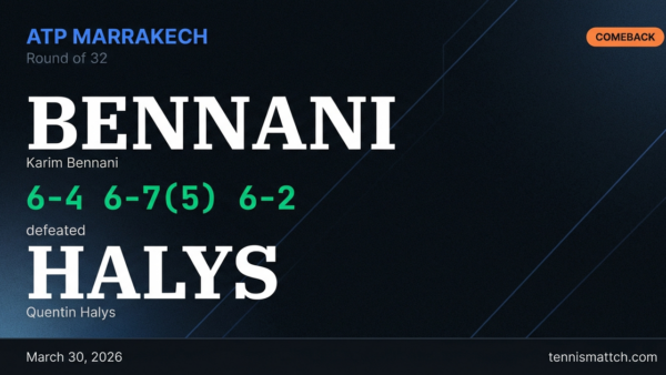 Karim Bennani vs Quentin Halys — Marrakech 2026