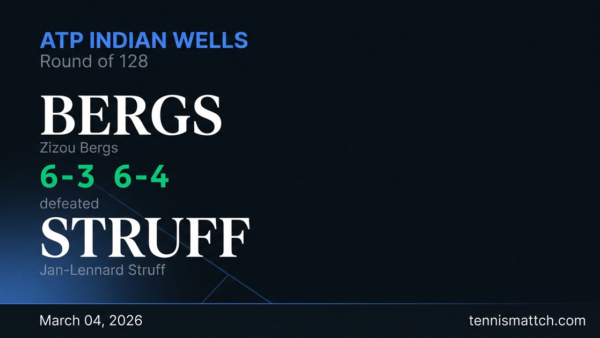 Zizou Bergs vs Jan-Lennard Struff — ATP Indian Wells 2026
