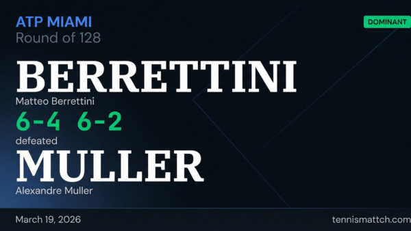 Matteo Berrettini vs Alexandre Muller — Miami 2026