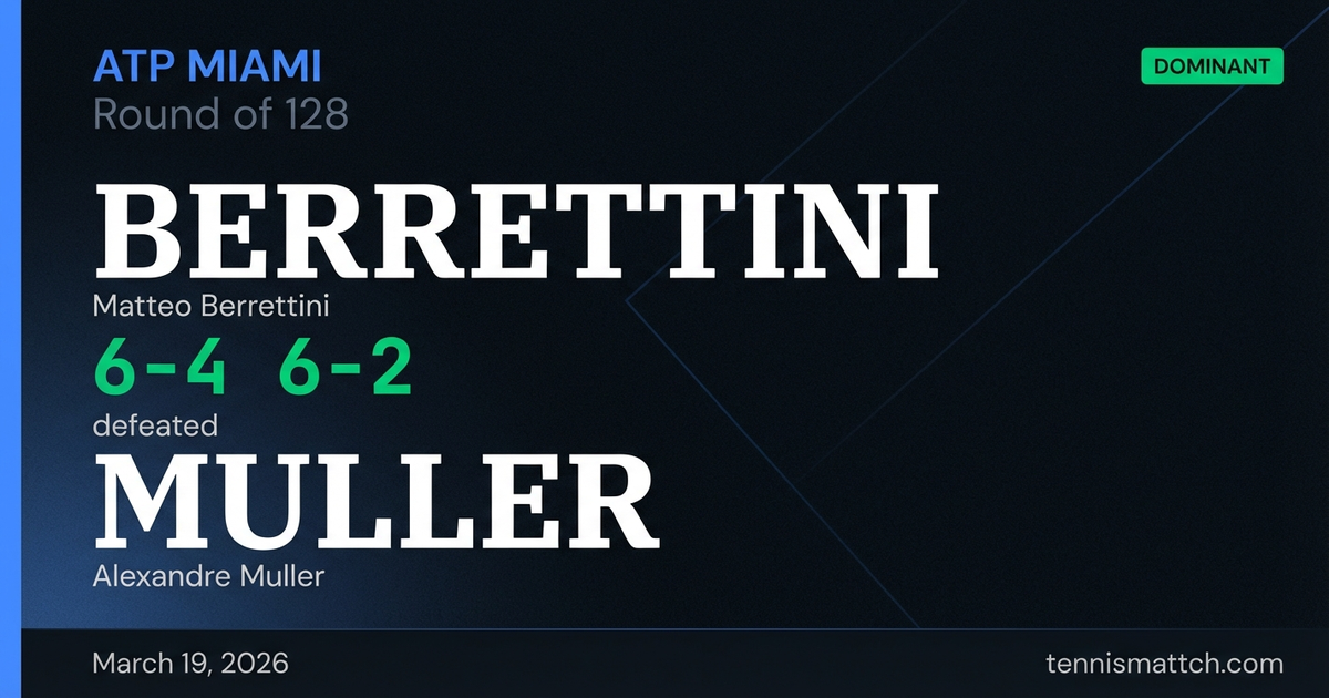Matteo Berrettini vs Alexandre Muller — Miami 2026