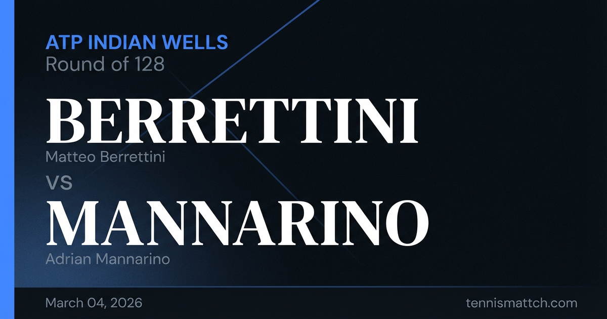 Matteo Berrettini vs Adrian Mannarino — ATP Indian Wells 2026 Preview