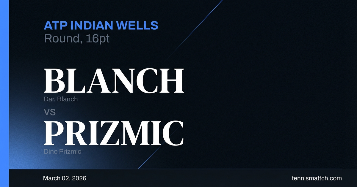 Dar. Blanch vs Dino Prizmic — Indian Wells 2026 Preview