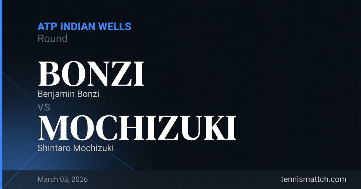 Benjamin Bonzi vs Shintaro Mochizuki — Indian Wells 2026 Preview