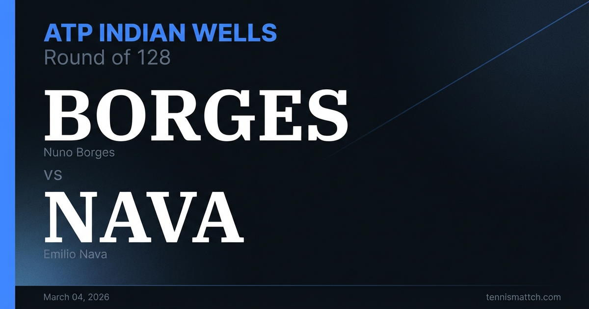 Nuno Borges vs Emilio Nava — ATP Indian Wells 2026 Preview