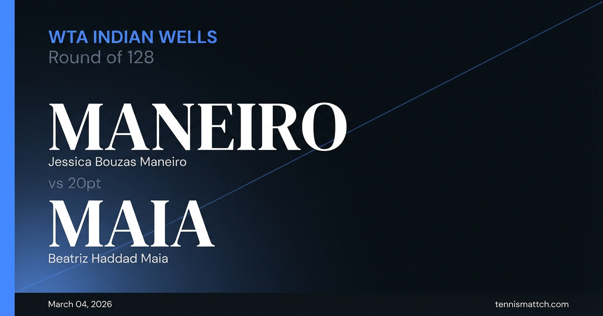 Jessica Bouzas Maneiro vs Beatriz Haddad Maia — WTA Indian Wells 2026 Preview