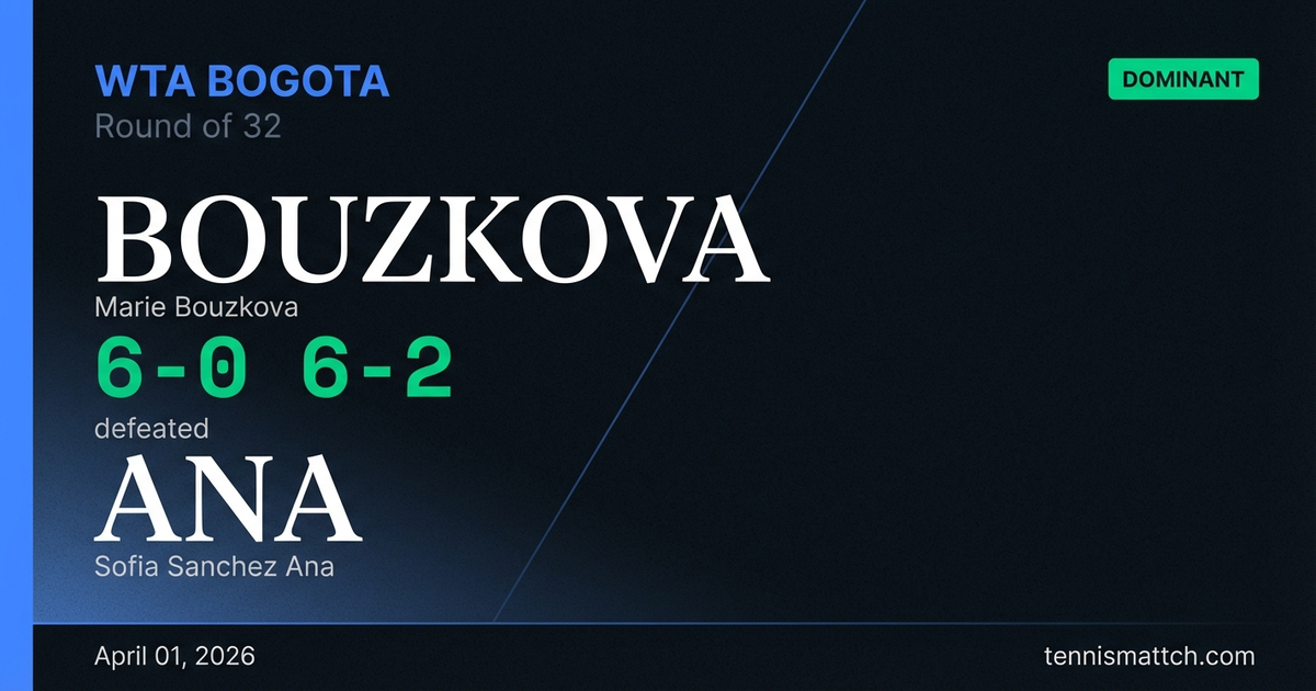 Marie Bouzkova vs Sofia Sanchez Ana — Bogota 2026