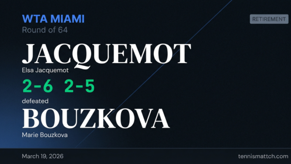Elsa Jacquemot vs Marie Bouzkova — Miami 2026