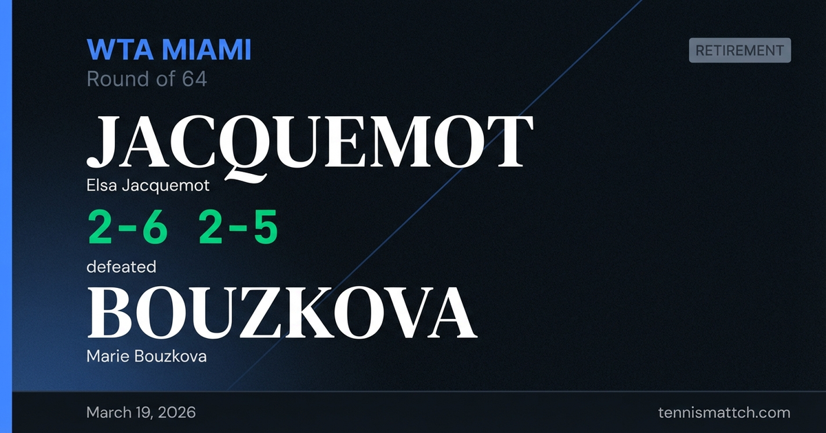 Elsa Jacquemot vs Marie Bouzkova — Miami 2026