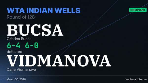 Cristina Bucsa vs Darja Vidmanova — WTA Indian Wells 2026