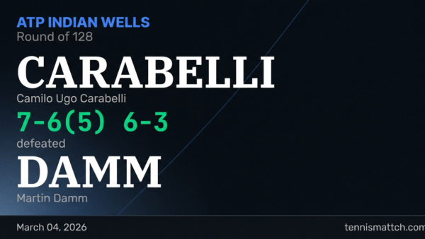 Camilo Ugo Carabelli vs Martin Damm — ATP Indian Wells 2026