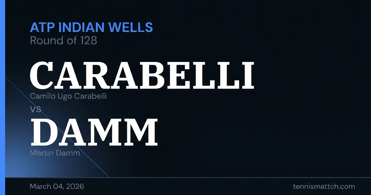 Camilo Ugo Carabelli vs Martin Damm — ATP Indian Wells 2026 Preview
