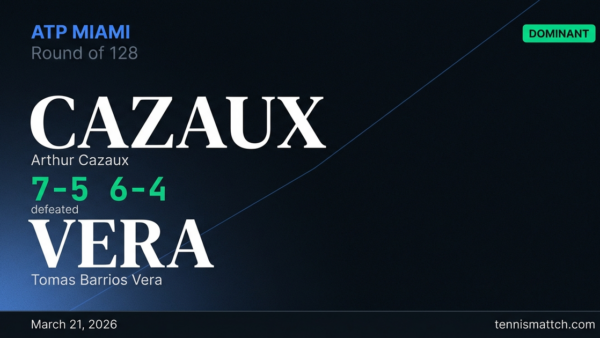 Arthur Cazaux vs Tomas Barrios Vera — Miami 2026