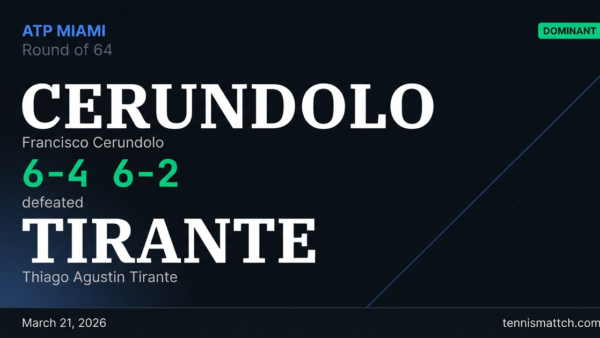 Francisco Cerundolo vs Thiago Agustin Tirante — Miami 2026