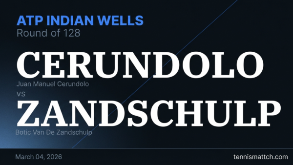Juan Manuel Cerundolo vs Botic Van De Zandschulp — ATP Indian Wells 2026 Preview