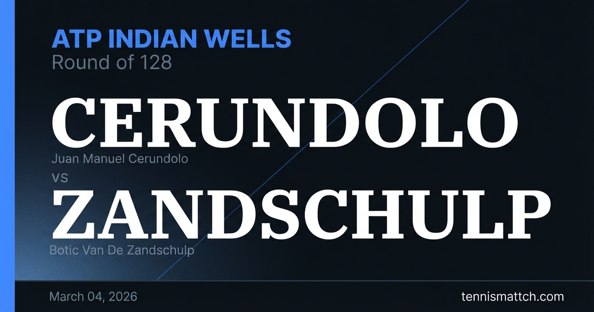 Juan Manuel Cerundolo vs Botic Van De Zandschulp — ATP Indian Wells 2026 Preview