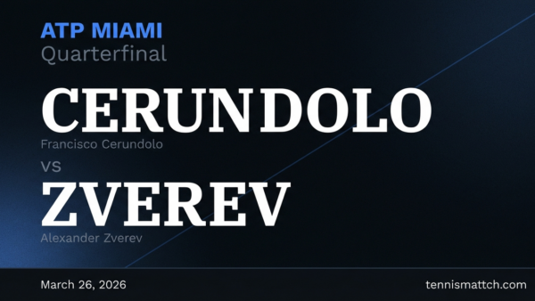 Francisco Cerundolo vs Alexander Zverev — Miami 2026 Preview