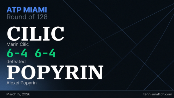 Marin Cilic vs Alexei Popyrin — Miami 2026