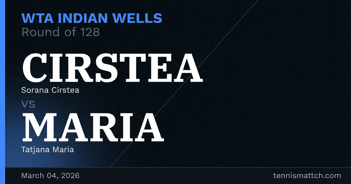 Sorana Cirstea vs Tatjana Maria — WTA Indian Wells 2026 Preview