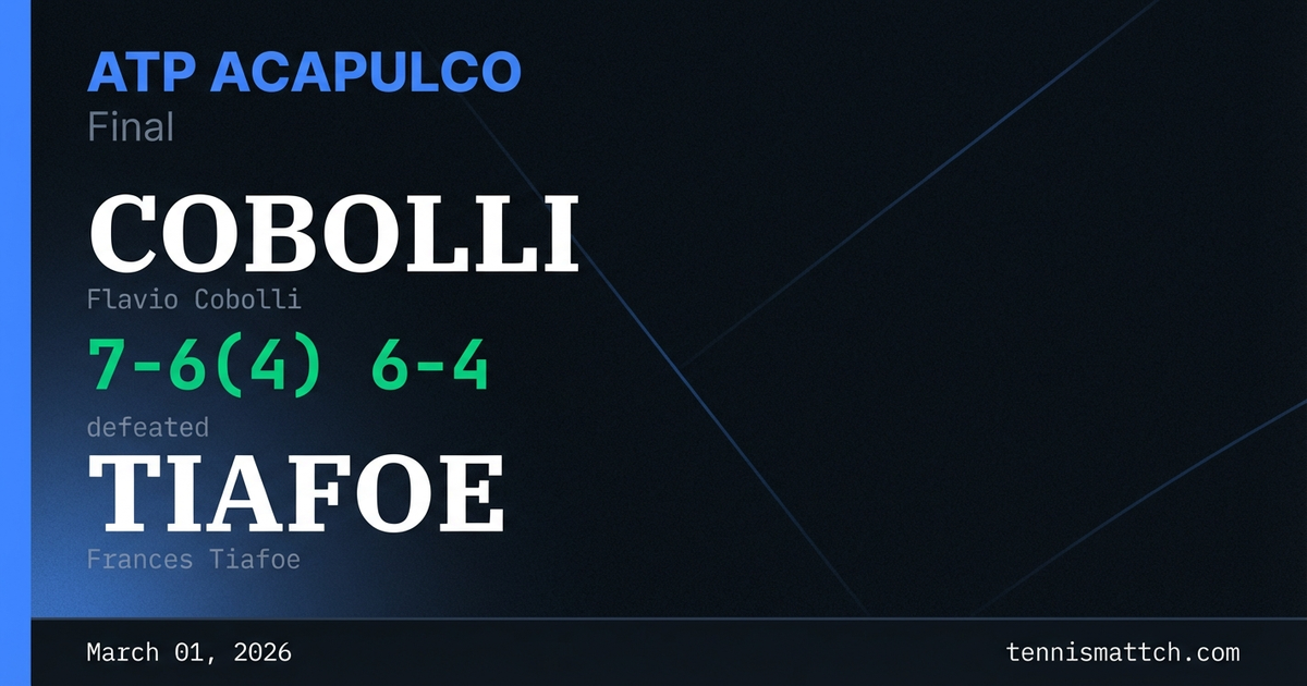 Flavio Cobolli vs Frances Tiafoe — ATP Acapulco 2026