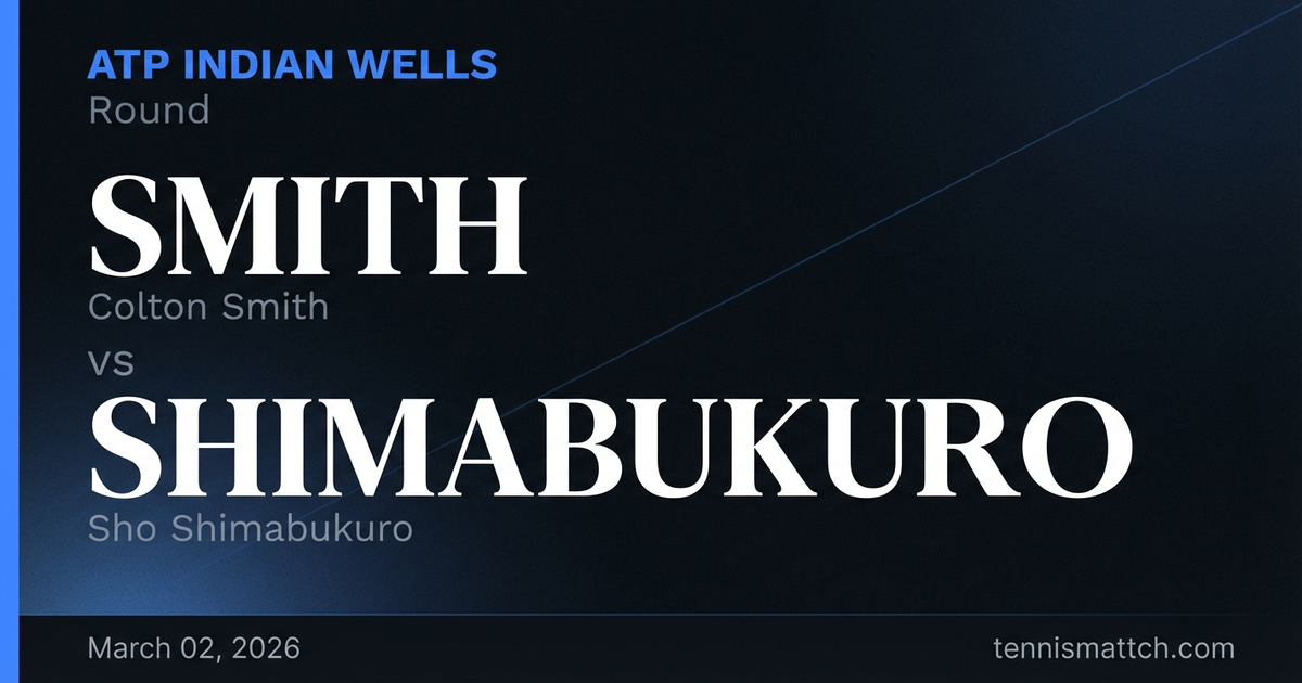 Colton Smith vs Sho Shimabukuro — Indian Wells 2026 Preview