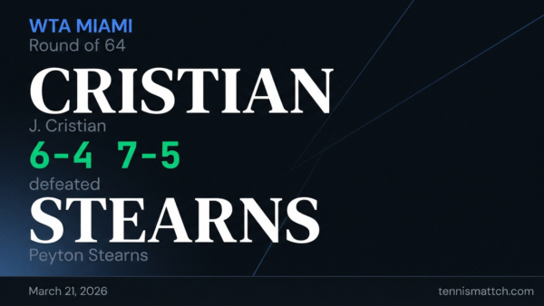 J. Cristian vs Peyton Stearns — Miami 2026