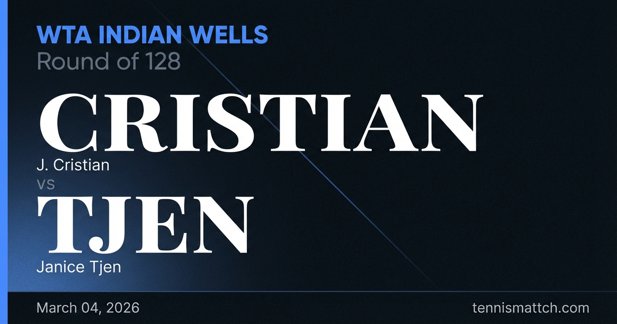 J. Cristian vs Janice Tjen — WTA Indian Wells 2026 Preview