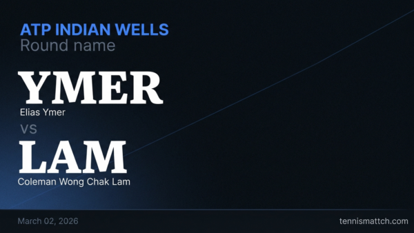 Elias Ymer vs Coleman Wong Chak Lam — Indian Wells 2026 Preview