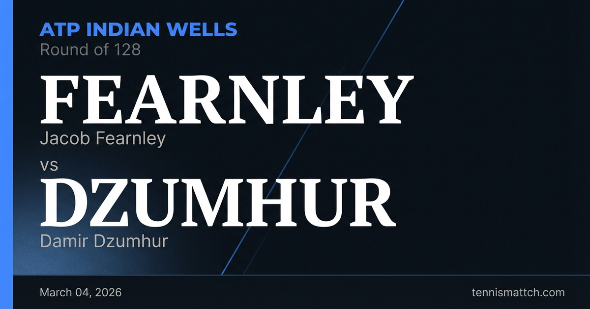 Jacob Fearnley vs Damir Dzumhur — ATP Indian Wells 2026 Preview