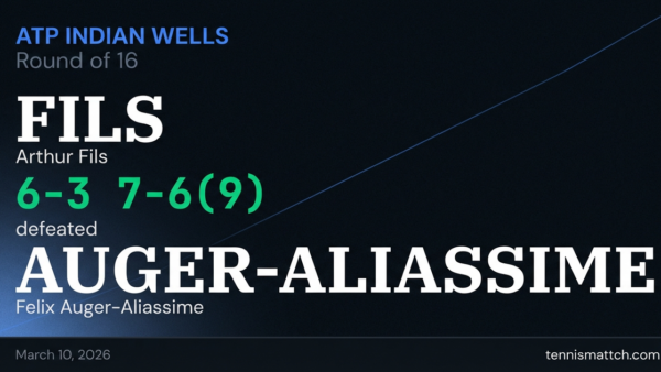 Arthur Fils vs Felix Auger-Aliassime — ATP Indian Wells 2026