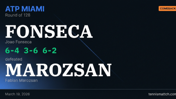 Joao Fonseca vs Fabian Marozsan — Miami 2026