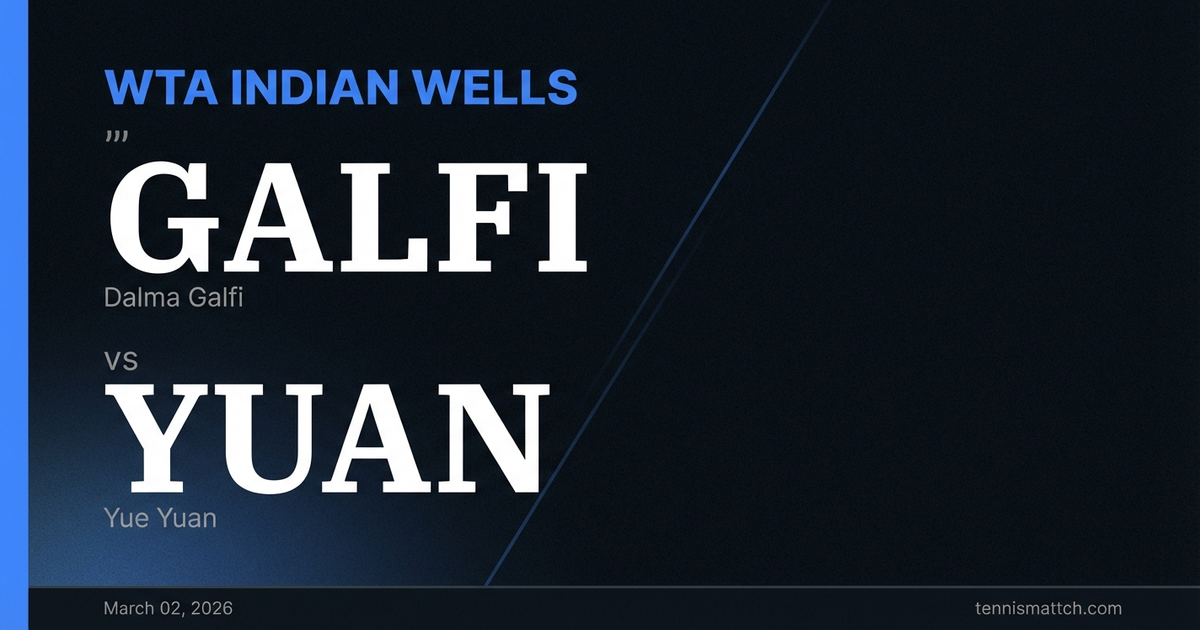 Dalma Galfi vs Yue Yuan — Indian Wells 2026 Preview