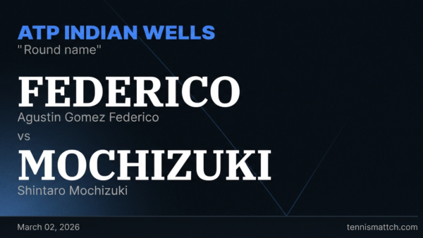 Agustin Gomez Federico vs Shintaro Mochizuki — Indian Wells 2026 Preview