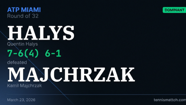 Quentin Halys vs Kamil Majchrzak — Miami 2026