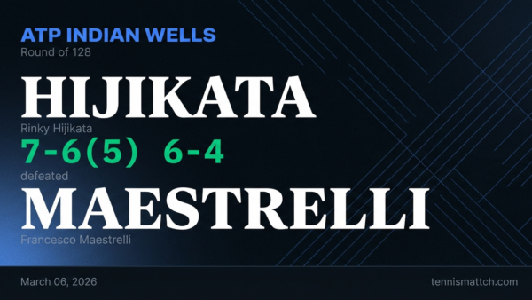 Rinky Hijikata vs Francesco Maestrelli — ATP Indian Wells 2026