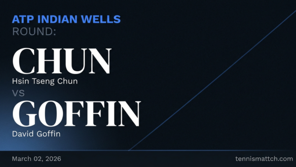 Hsin Tseng Chun vs David Goffin — Indian Wells 2026 Preview