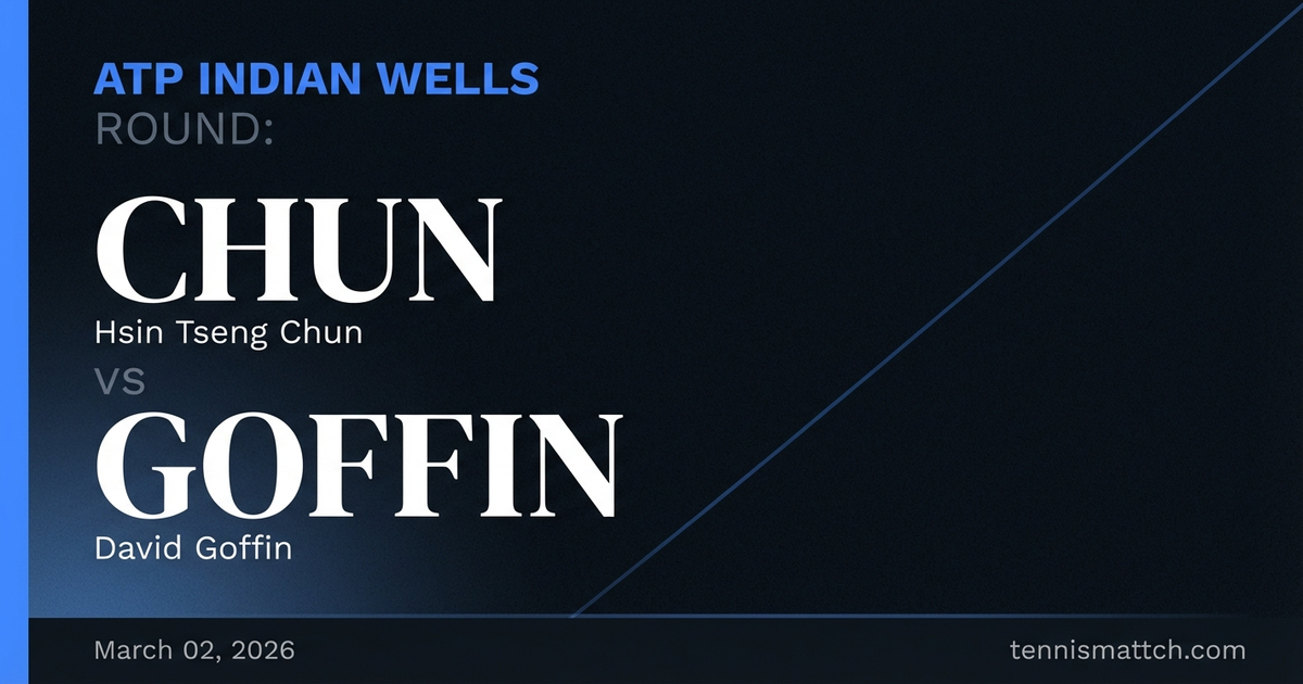 Hsin Tseng Chun vs David Goffin — Indian Wells 2026 Preview