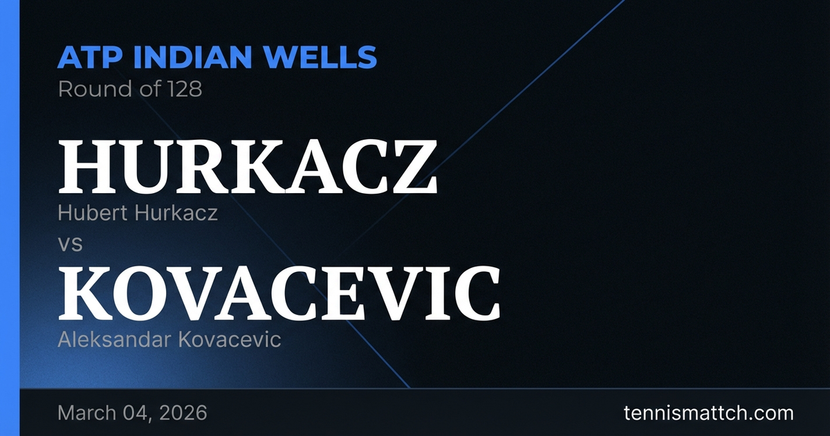 Hubert Hurkacz vs Aleksandar Kovacevic — ATP Indian Wells 2026 Preview