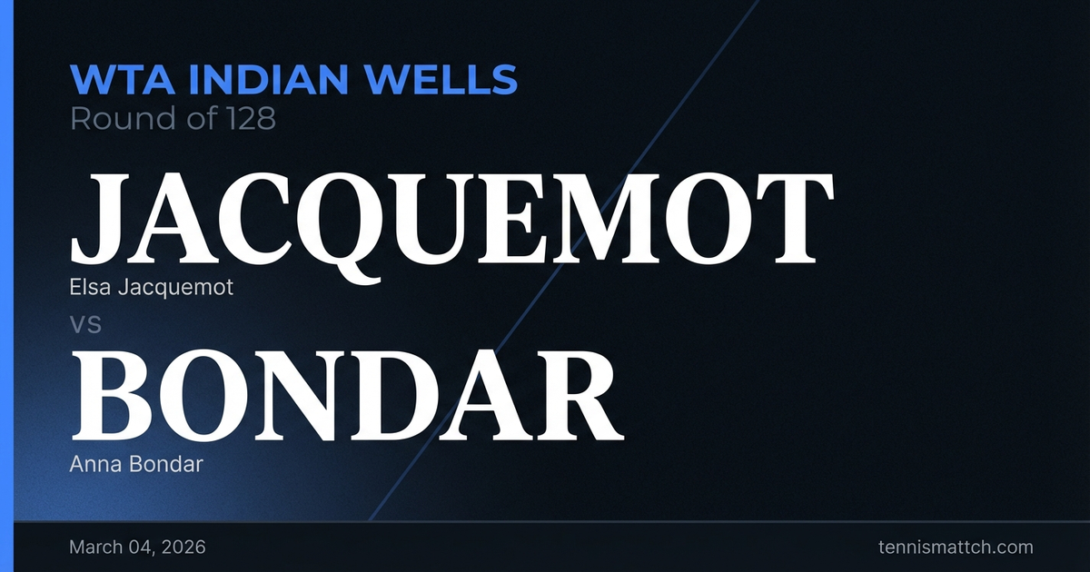 Elsa Jacquemot vs Anna Bondar — WTA Indian Wells 2026 Preview