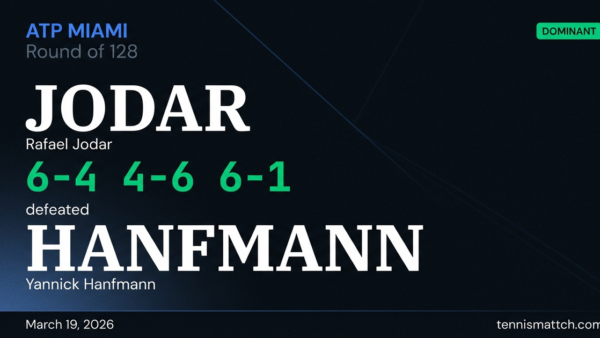Rafael Jodar vs Yannick Hanfmann — Miami 2026