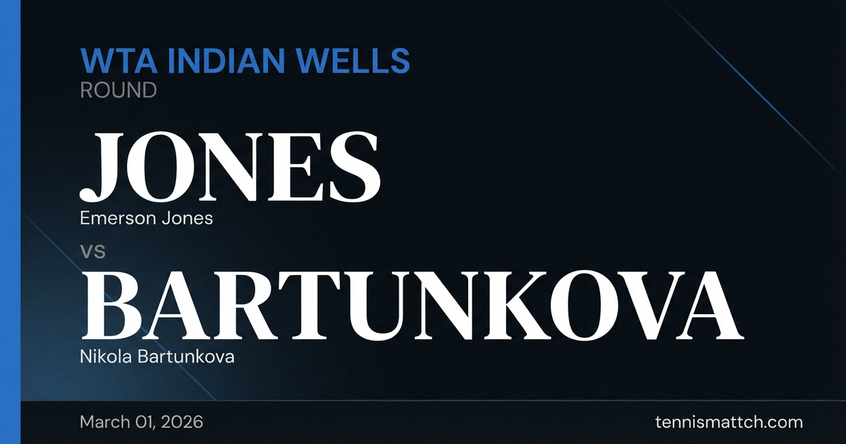 Emerson Jones vs Nikola Bartunkova — Indian Wells 2026 Preview