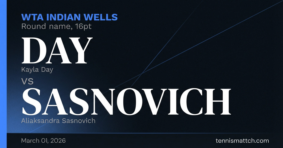 Kayla Day vs Aliaksandra Sasnovich — Indian Wells 2026 Preview