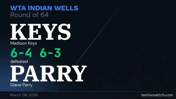 Madison Keys vs Diane Parry — WTA Indian Wells 2026