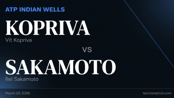 Vit Kopriva vs Rei Sakamoto — Indian Wells 2026 Preview