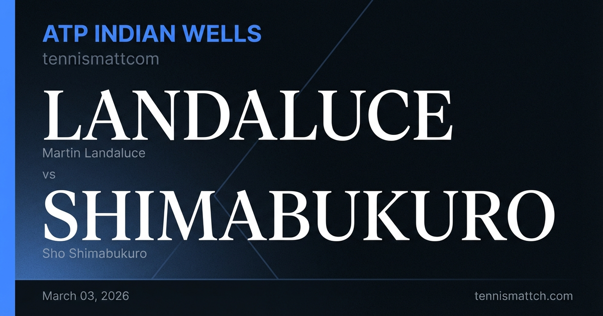 Martin Landaluce vs Sho Shimabukuro — Indian Wells 2026 Preview