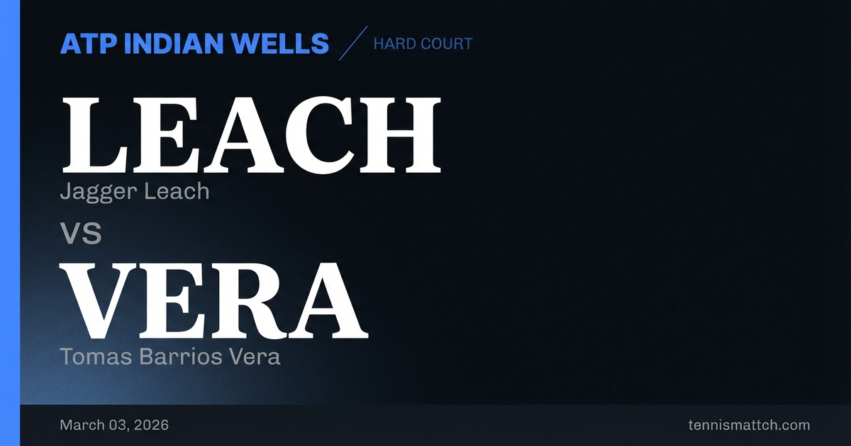 Jagger Leach vs Tomas Barrios Vera — Indian Wells 2026 Preview