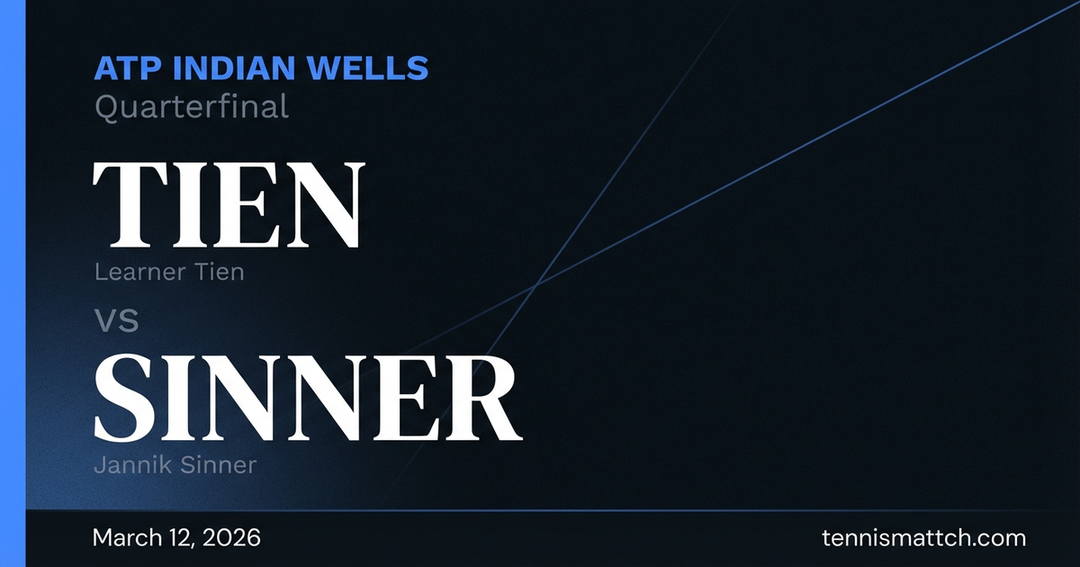 Learner Tien vs Jannik Sinner — ATP Indian Wells 2026 Preview