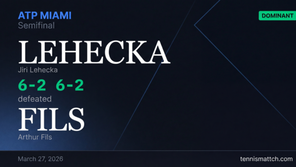 Jiri Lehecka vs Arthur Fils — Miami 2026