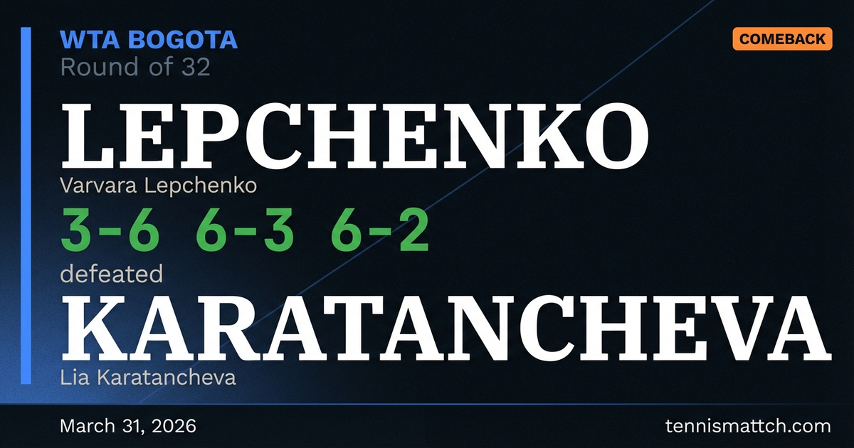 Varvara Lepchenko vs Lia Karatancheva — Bogota 2026