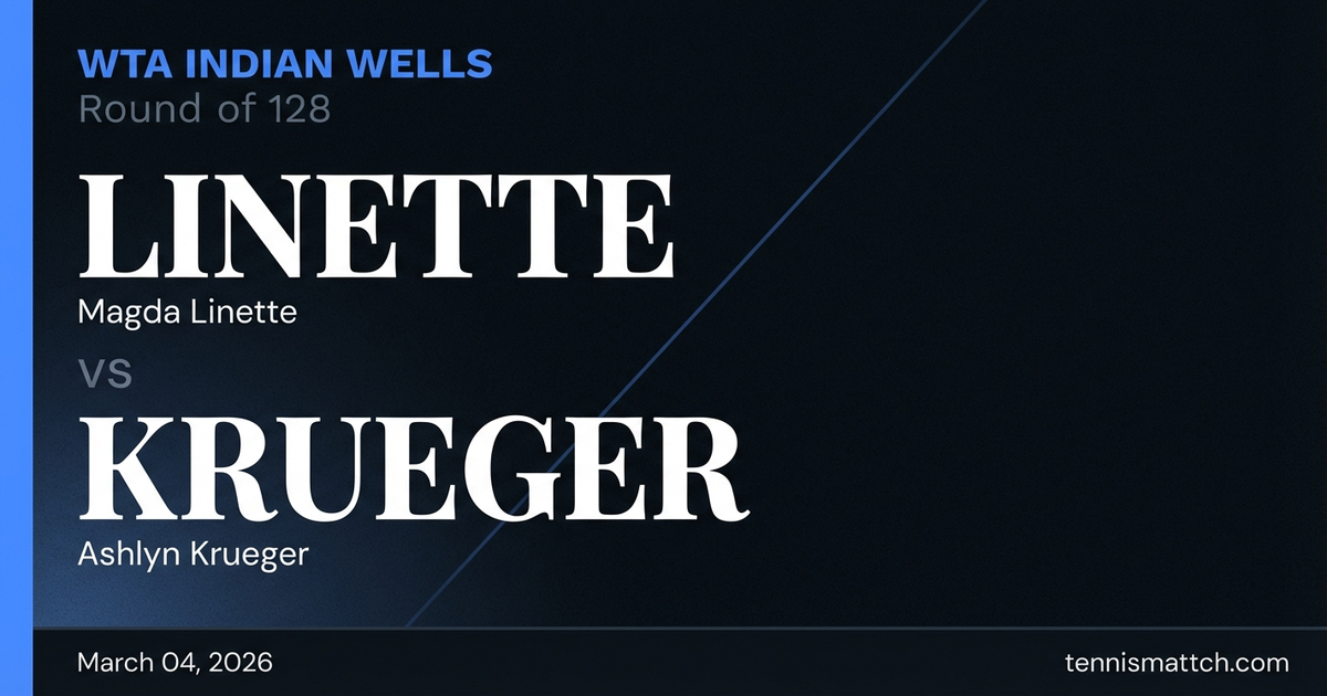 Magda Linette vs Ashlyn Krueger — WTA Indian Wells 2026 Preview