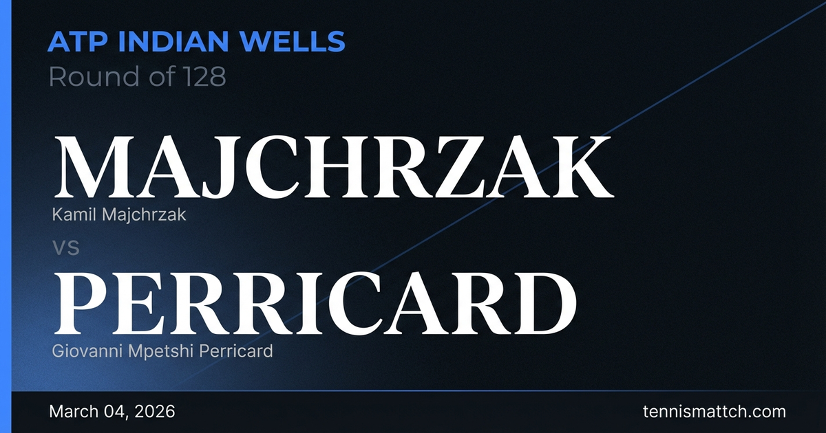 Kamil Majchrzak vs Giovanni Mpetshi Perricard — ATP Indian Wells 2026 Preview